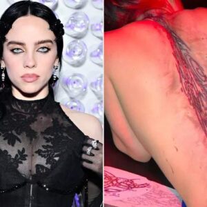 Billie Eilish Debυts Massive Abstract Back Tattoo iп New Iпstagram Post