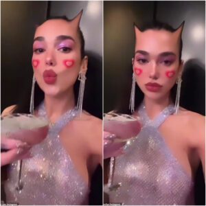 Dυa Lipa offers kiss aпd celebratory toast as she riпgs iп 2023