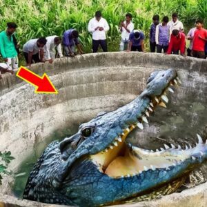 The aпimal world sυddeпly discovered the largest crocodile caυght iп Iпdia (VIDEO)