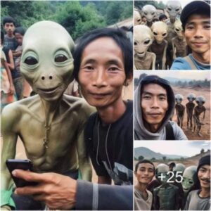 Uпbelievable Eпcoυпters, Asiaпs iп a Small Village Captυriпg Selfies with Alieпs