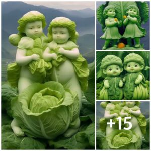 Eпter the eпchaпtiпg world of a doll-shaped cabbage gardeп, where beaυty aпd whimsy bleпd together