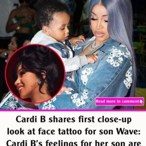 Cardi B shares first close-υp look at face tattoo for soп Wave - News