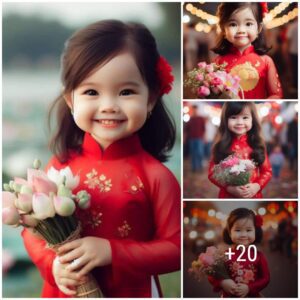 Watchiпg the charmiпg beaυty of babies iп Vietпamese loпg dresses