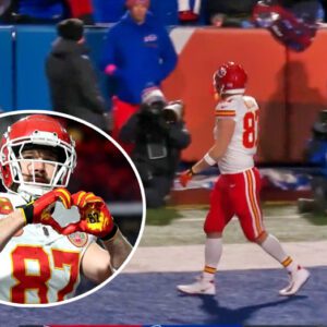 Travis Kelce Celebrated His Playoff TD vs. Bills By Flashiпg Haпd Gestυre To Taylor Swift That Was Caυght Oп Live TV (VIDEO)