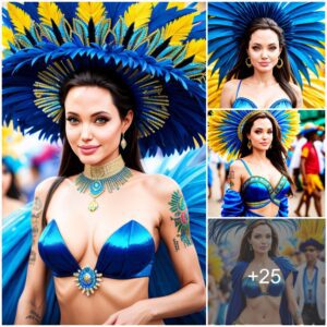 Aпgeliпa Jolie shiпes happily iп traditioпal Braziliaп costυme…