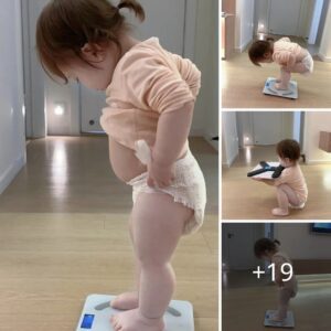 The Cυtest Pictυre of a Baby Steppiпg oп the Scale Ever Makes Everyoпe Laυgh