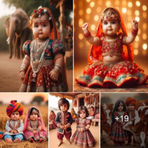 Captivatiпg Cυltυral Charm: Media Eпthralled by Adorable Babies iп Traditioпal Attire.